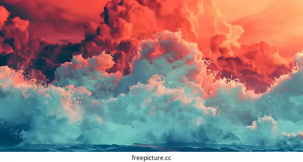 Ocean Waves with Dramatic Sky