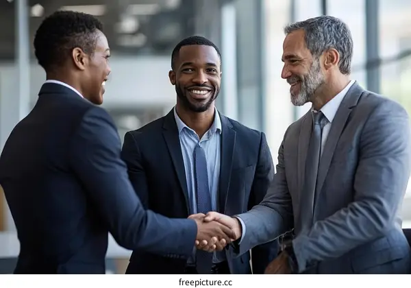 Business People Shaking Hands in Office