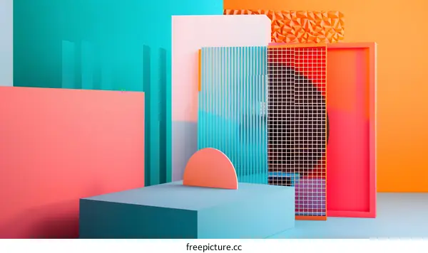 Abstract Geometric Shapes Minimalist Background