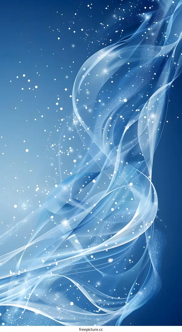 Abstract Blue Flowing Lines Background