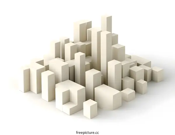 Abstract Cityscape with Geometric Shapes