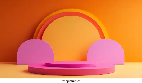 Colorful Geometric Abstract Display Podium