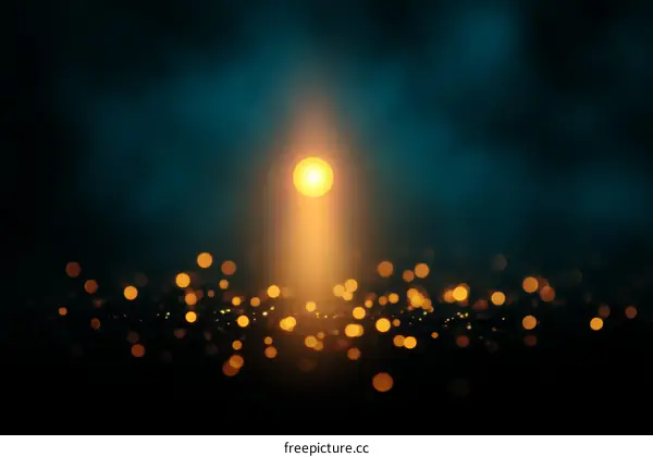 Golden Light Abstract Background with Bokeh