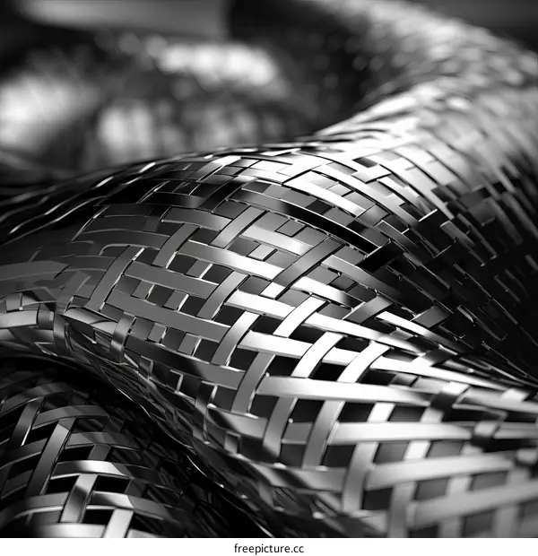 Abstract image of a shiny metal mesh
