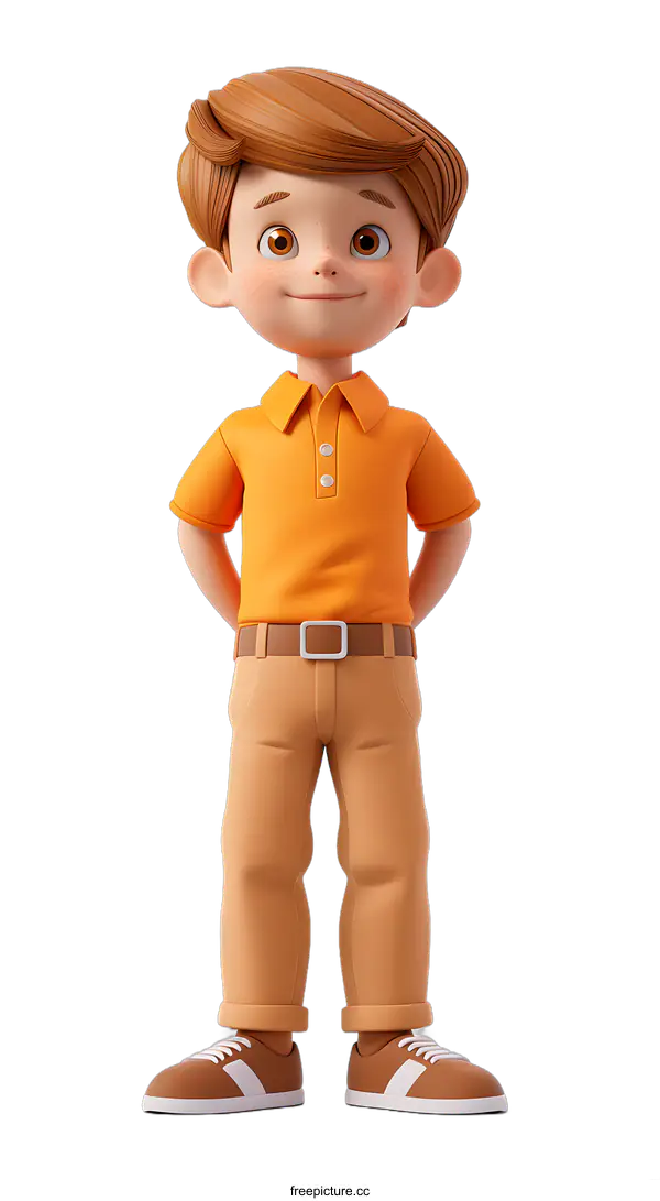 [Transparent Background PNG]3d cartoon character of a boy