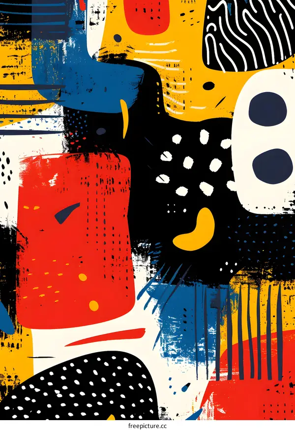 Abstract Colorful Playful Collage Style Illustration
