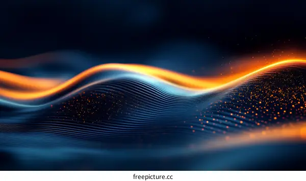 Abstract Digital Wave Art Design