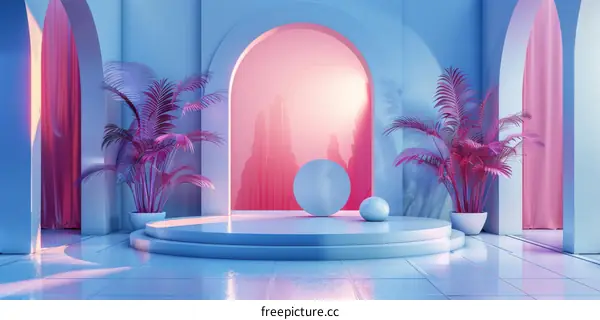 Modern Minimalist Pastel Stage Design