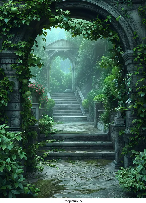 Enchanted Stairway to a Secret Garden