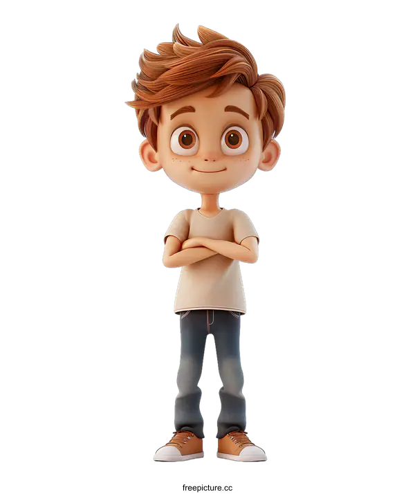 [Transparent Background PNG]3d cartoon character of a boy