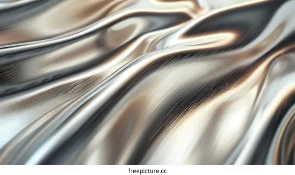3D rendering of a silver cloth with a satin texture