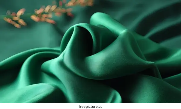 Emerald Green Satin Fabric Texture
