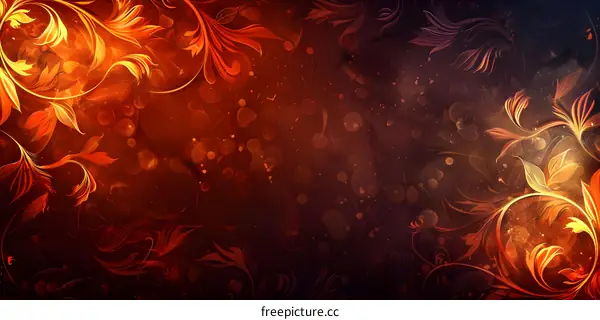 Abstract red and orange floral background