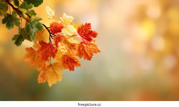 Autumn Leaves Branch Nature Background