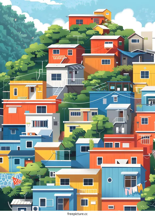 Colorful Houses on a Hillside