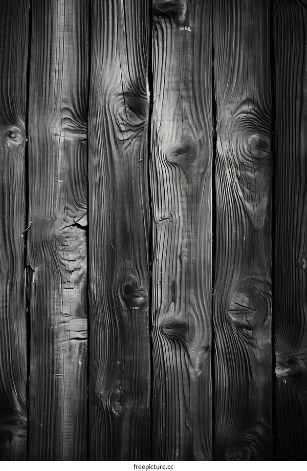 Black and White Wood Fence Texture Surface Background