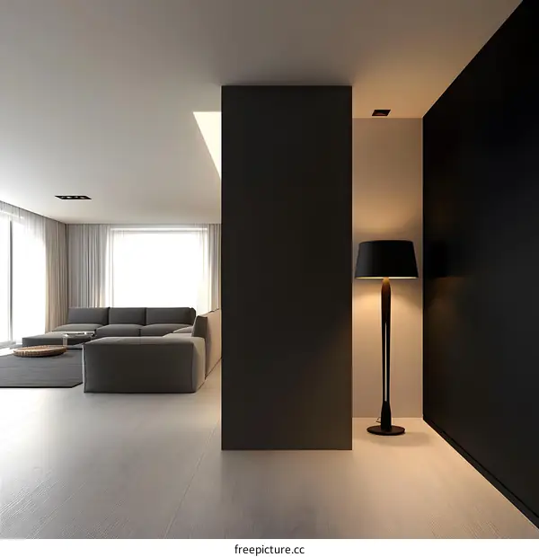 Modern Living Room Interior Design with Floor Lamp