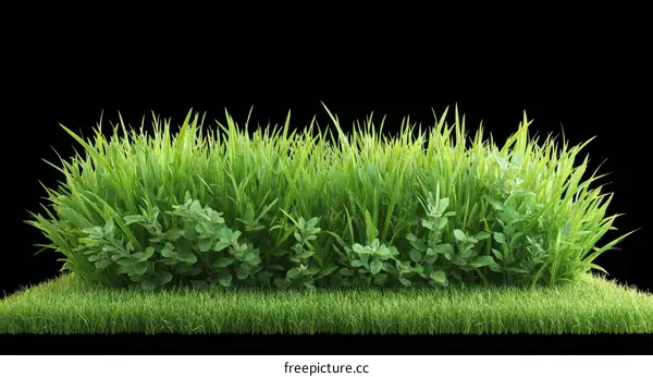 Green Grass and Herbs Border Illustration