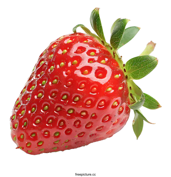 [Transparent Background PNG]A close-up image of a fresh strawberry