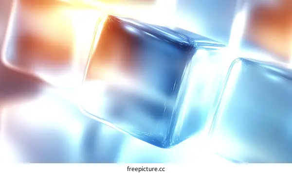 Abstract Ice Cubes Close-up