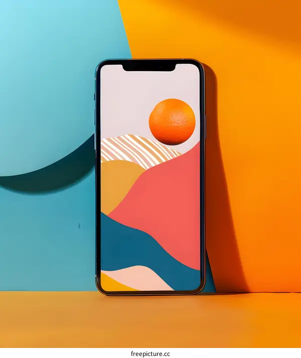 Abstract Orange Minimalist Phone Wallpaper