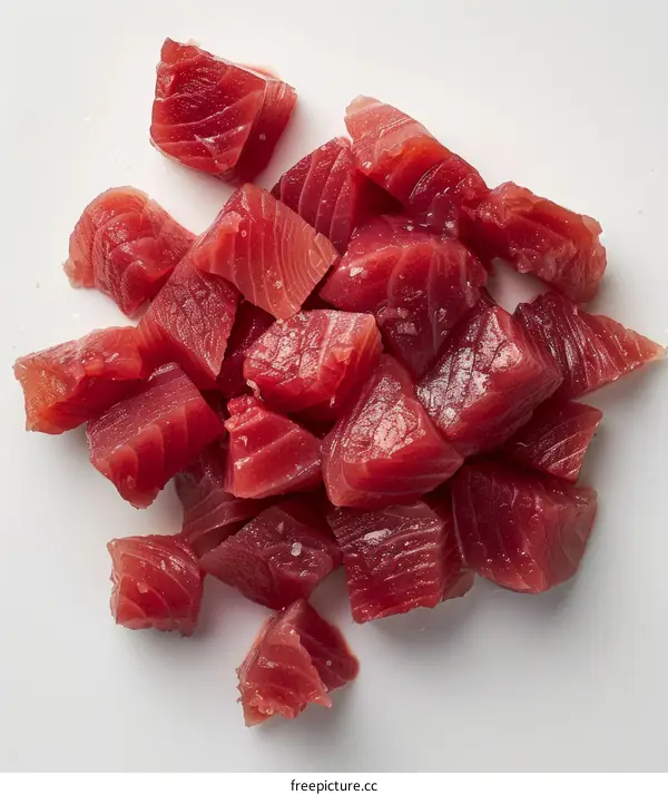 diced raw tuna