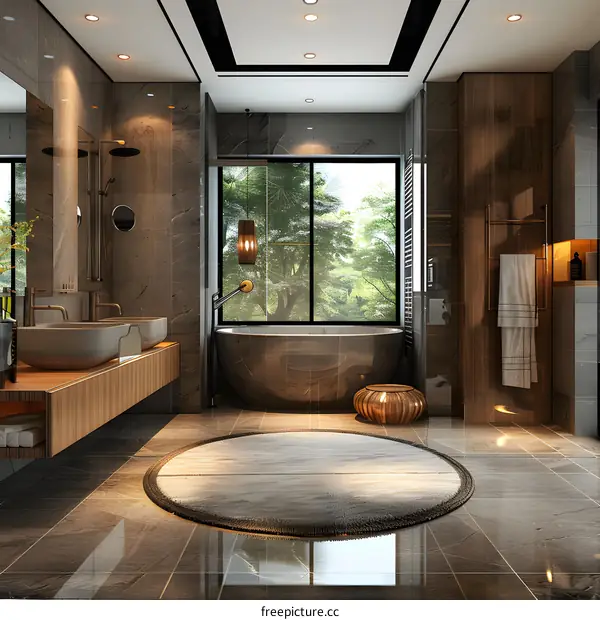 Modern and minimalist bathroom