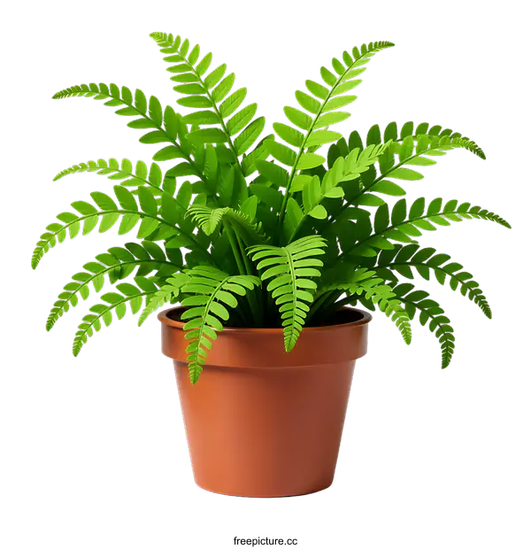 [Transparent Background PNG]Potted Fern Plant Illustration