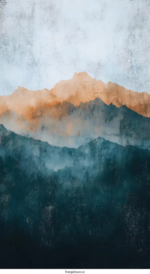 Abstract Mountain Range with a Textured Background