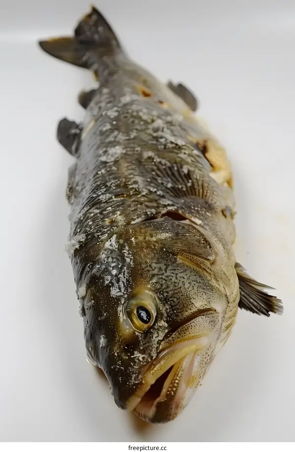 Raw Fish on White Background