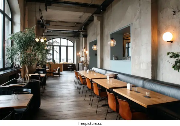 Modern Industrial Restaurant Interior Design