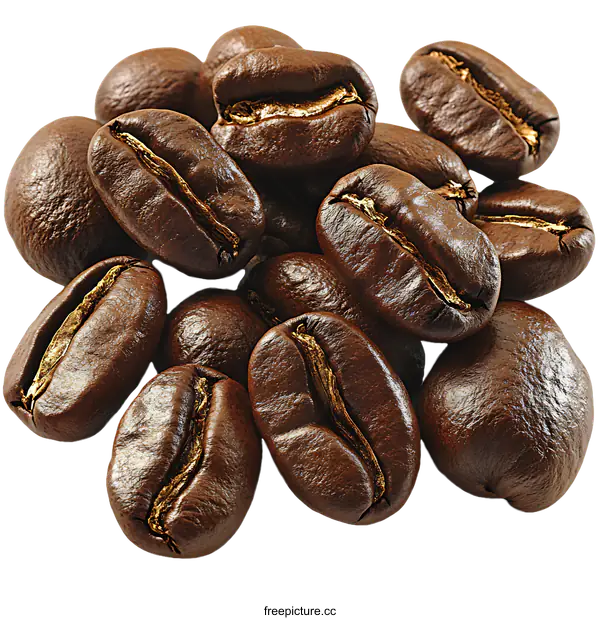 [Transparent Background PNG]Close Up of Coffee Beans