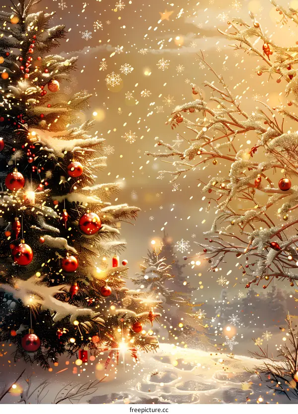 Christmas Snow Scene Illustration