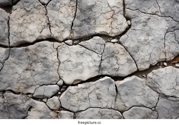 Cracked dry surface of a stone