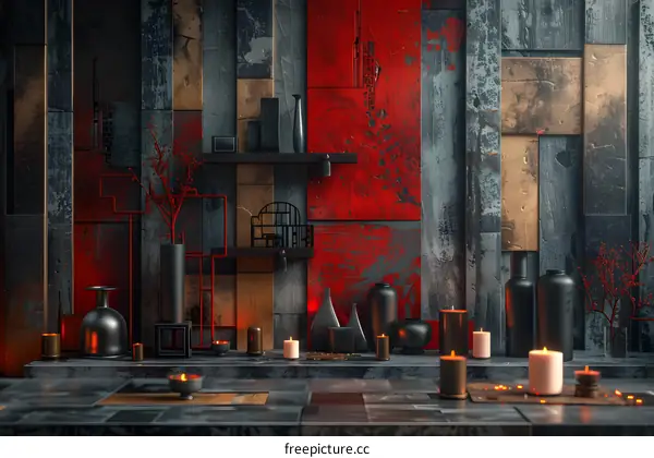 3D Chinese style entrance design renderings