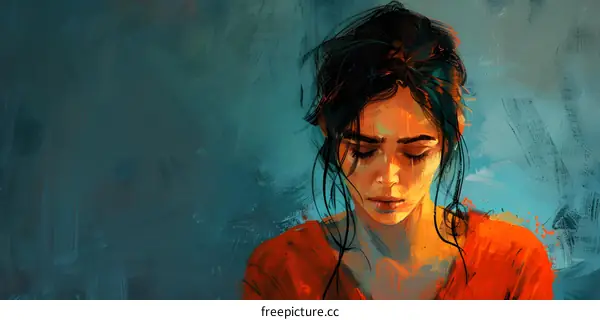 Portrait of a crying woman with brown hair