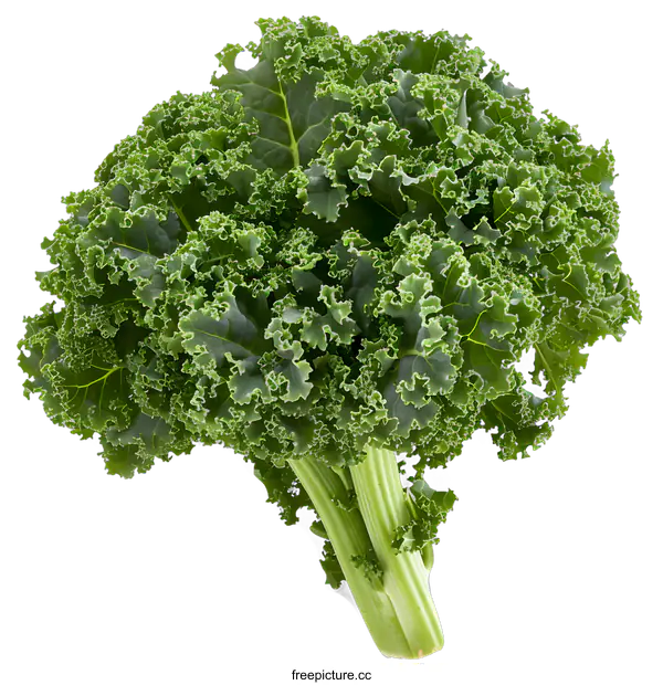 [Transparent Background PNG]Fresh Green Kale Vegetable Isolated on White Background