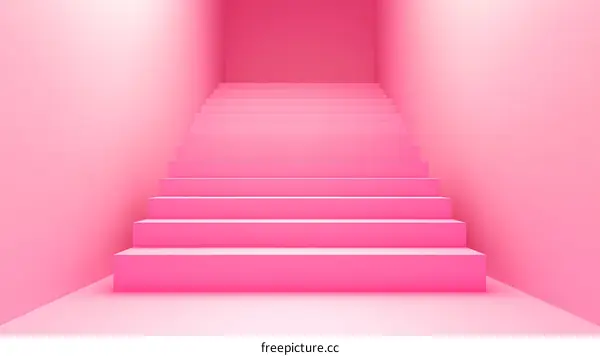 Pink Stairway Minimalist Design
