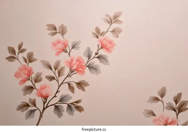 Delicate Floral Design on Beige Background