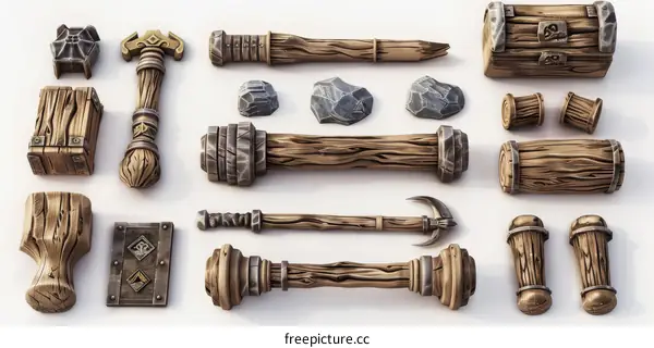 3D Rendered Tools and Weapons