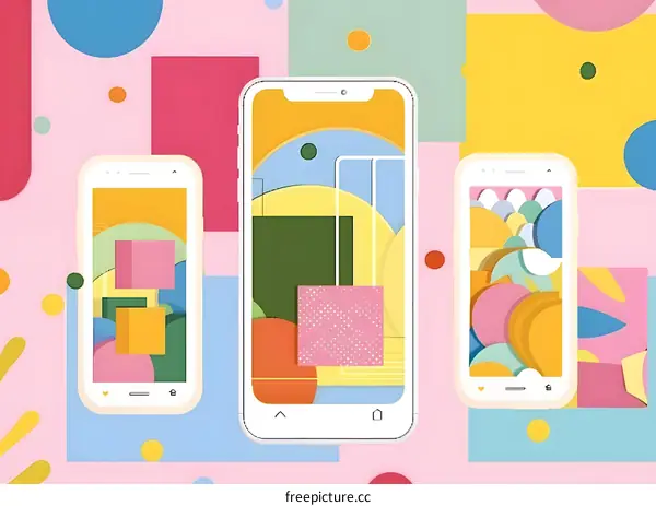 Abstract Geometric Shapes Mobile Phone Wallpaper