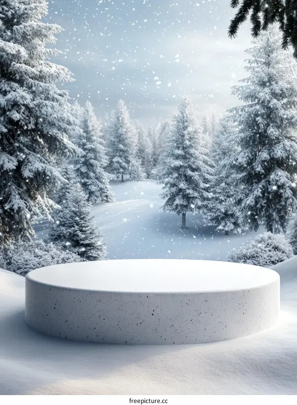 Winter Snow Scene Empty Product Display