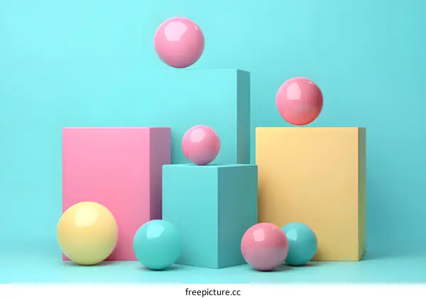 Abstract Background With Colorful Geometric Shapes