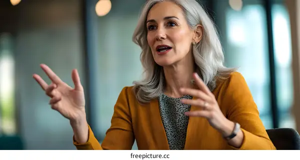 Businesswoman Speaking at Meeting