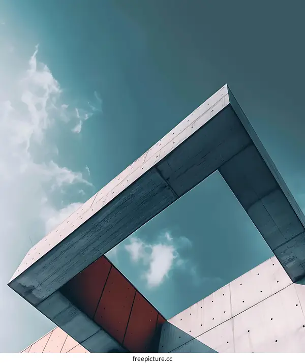 Concrete Structure Framing Sky with Clouds