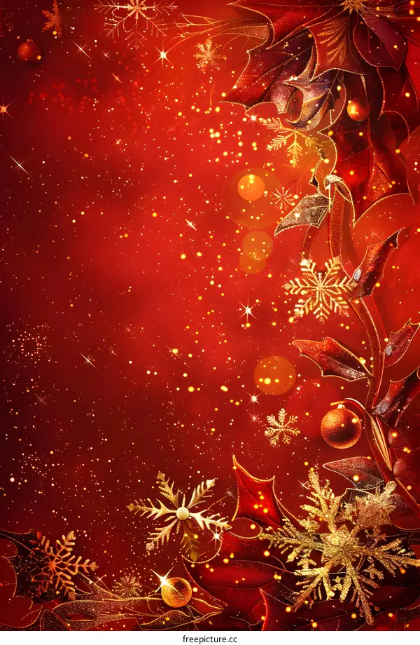 Christmas red snowflake background