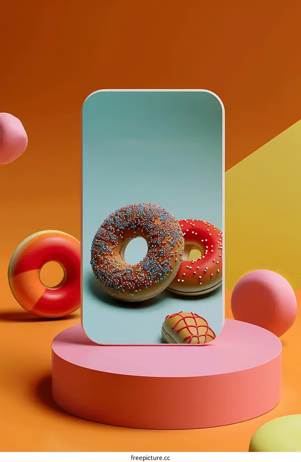 Colorful Donuts on a Phone Screen