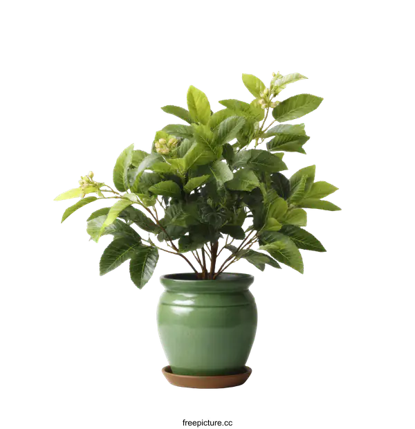 [Transparent Background PNG]Green Potted Plant Decor on White Background
