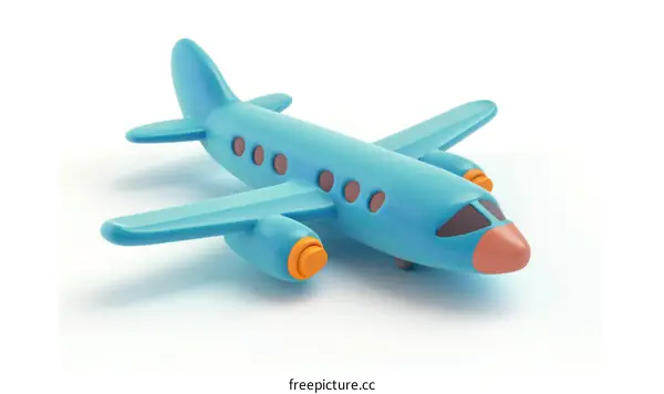 3D rendering of a blue toy airplane