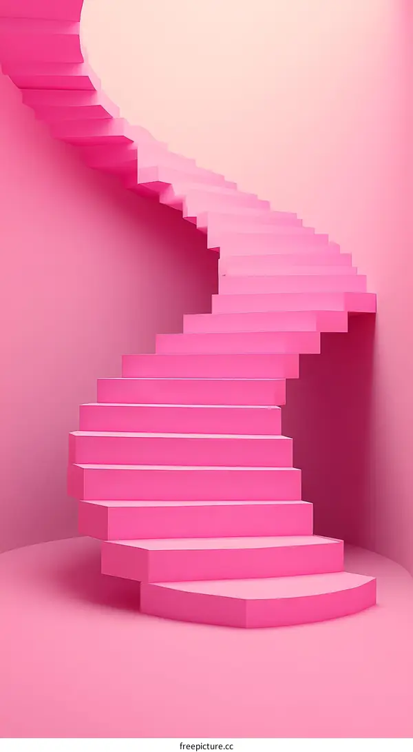Abstract Pink Spiral Staircase Design